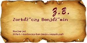 Zorkóczy Benjámin névjegykártya