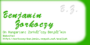 benjamin zorkoczy business card